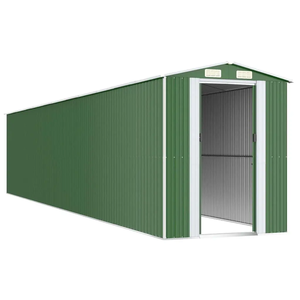 Garden Shed Outdoor Storage Green Galvanised Steel 192 x 102 x 223 cm