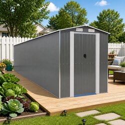 Garden Shed Specifications: Light Grey Galvanised Steel
