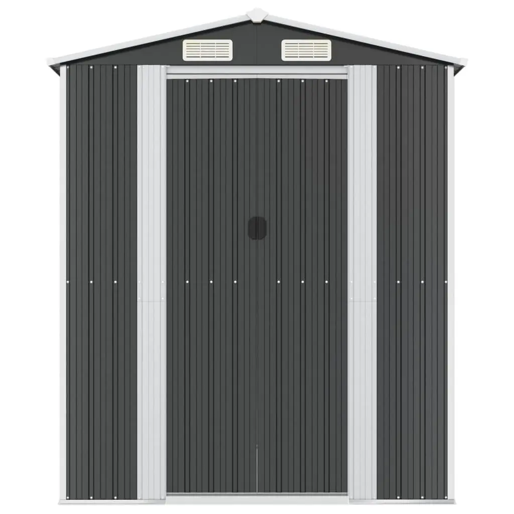 Garden Shed Outdoor Storage Tool House Anthracite Galvanised Steel 192 x 191 x 223 cm