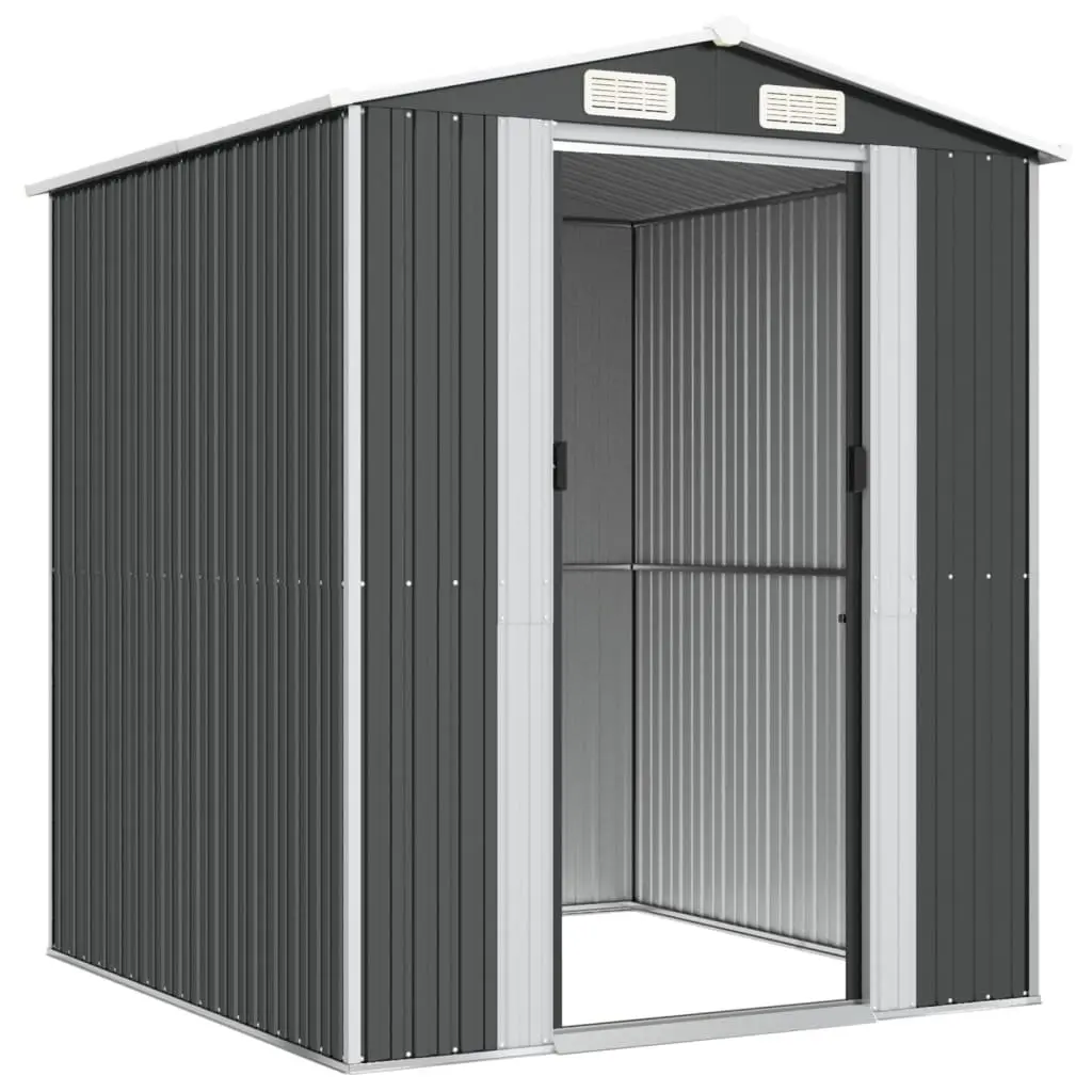 Garden Shed Outdoor Storage Tool House Anthracite Galvanised Steel 192 x 191 x 223 cm