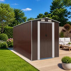 Garden Shed Dimensions: 192 x 523 x 223 cm, Galvanised Steel