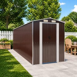Specifications of Dark Brown Galvanised Steel Garden Shed