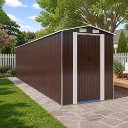 Garden Shed in Dark Brown - Dimensions 192 x 772 x 223 cm