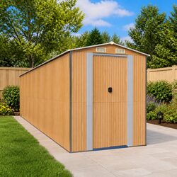 Galvanised Steel Garden Shed with Sliding Doors