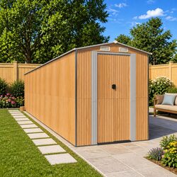 Specifications of Brown Galvanised Steel Garden Shed
