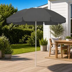 Beach Parasol Anthracite 240cm - UV Protective Canopy
