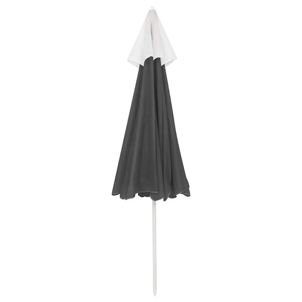Beach Parasol Anthracite 240cm Outdoor Sun Shade Umbrella Tilt Vent Garden Patio