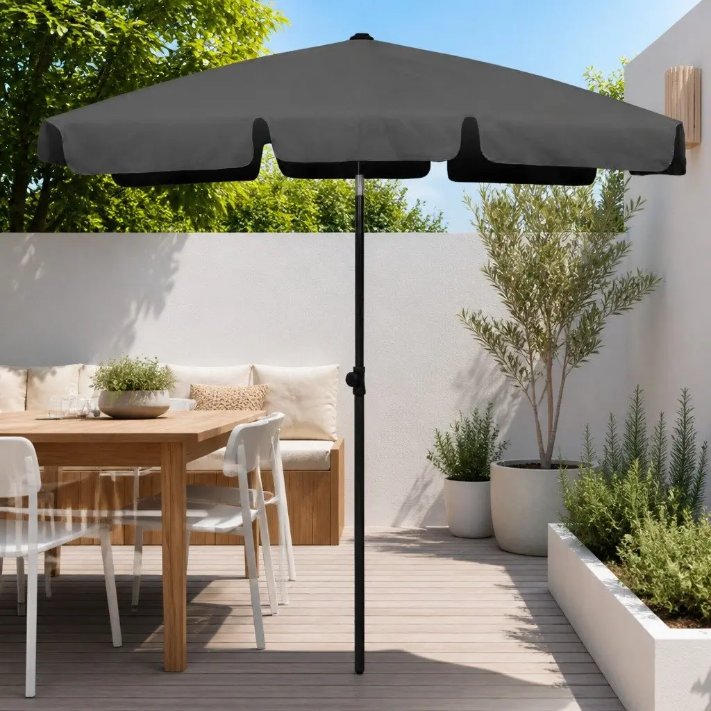 Beach Parasol 180x120cm with UV Protection and Tilt Function