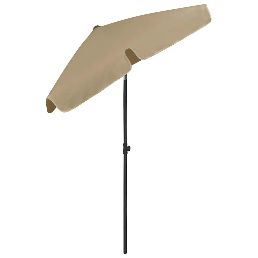 Beach Parasol Outdoor Sunshade Umbrella 180 x 120 cm Taupe