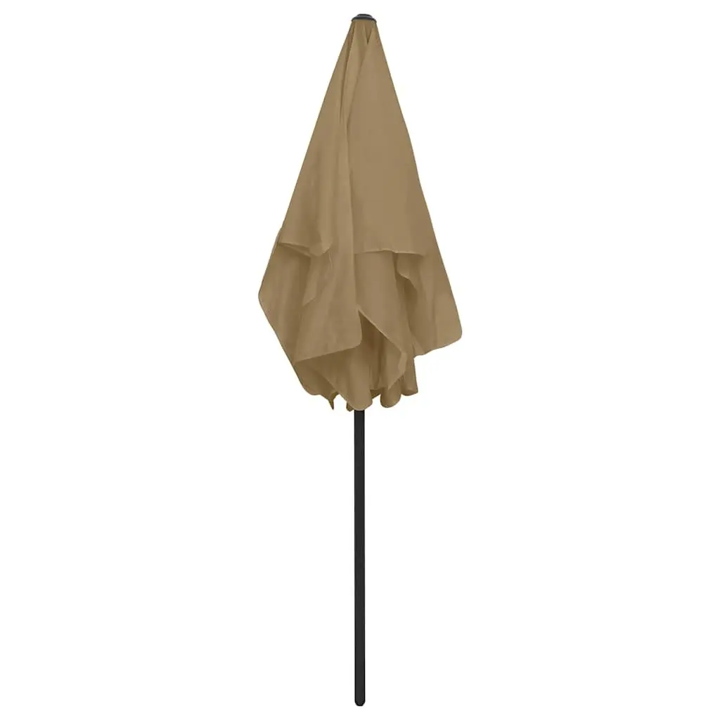 Beach Parasol Outdoor Sunshade Umbrella 180 x 120 cm Taupe