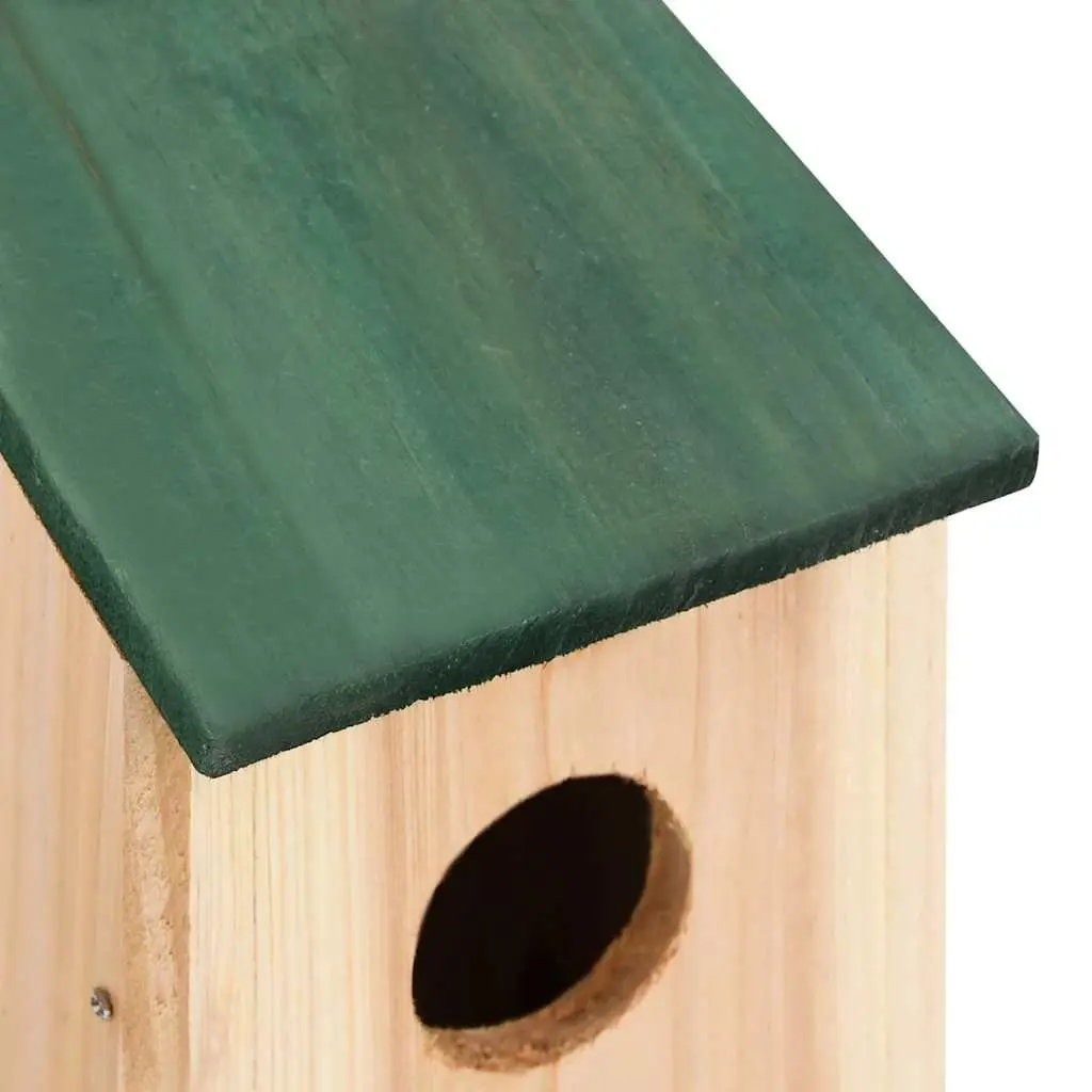 Wooden Bird Houses for Garden 12 x 12 x 22 cm 10 Piece Outdoor Wildlife Shelter