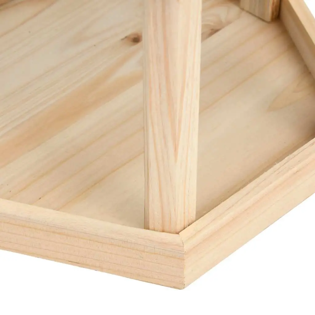 Bird Feeder Outdoor Octagonal Wooden Garden 33 x 30 cm