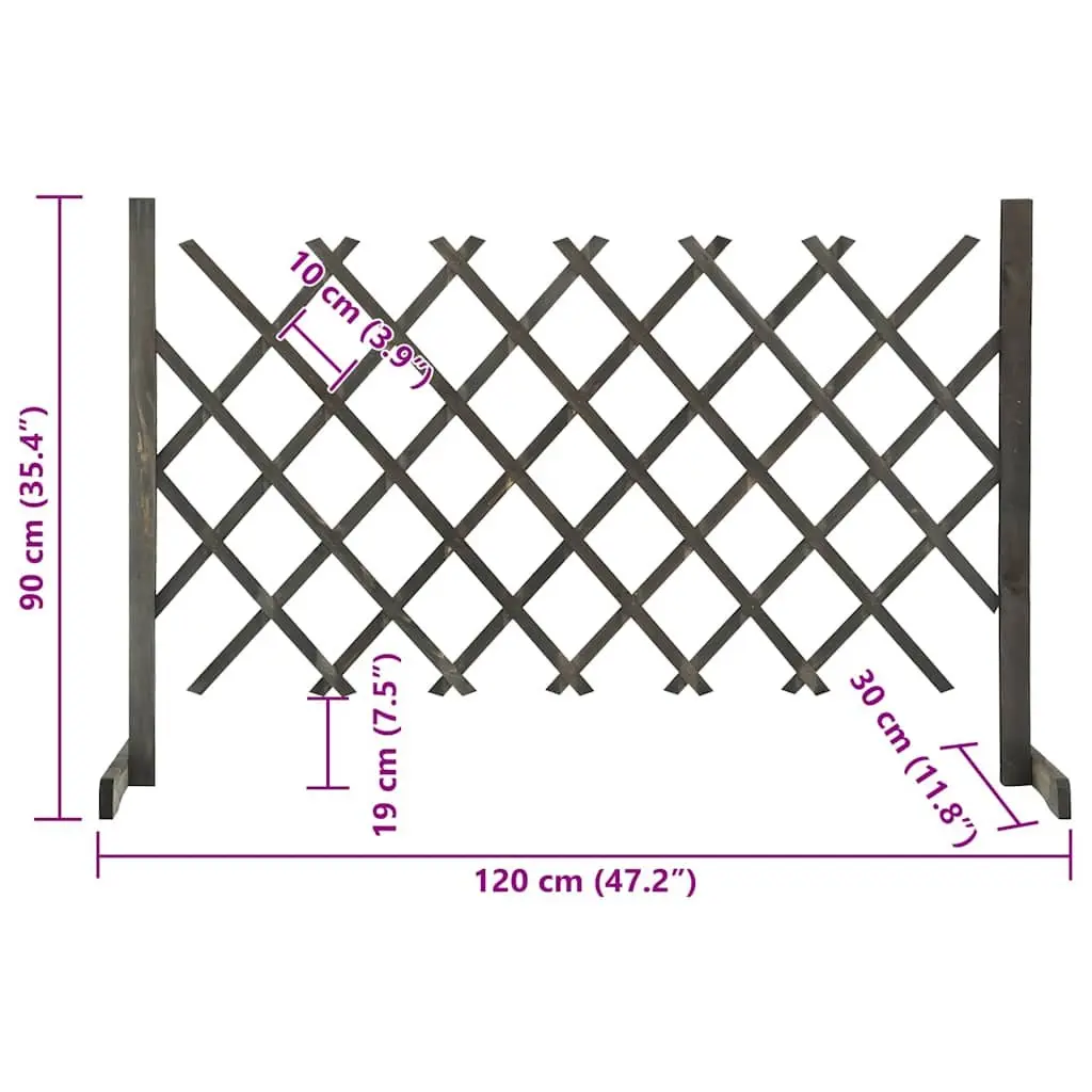 Garden Trellis Fence Panel Outdoor 120x90 cm Expandable Wooden Privacy Screen
