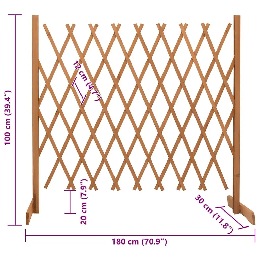 Wooden Garden Trellis Fence Panel Expandable Outdoor Privacy Screen 180cm