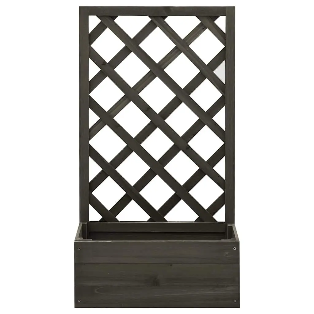 Garden Trellis Planter Grey 50x25x90cm Outdoor Climbing Plants Flower Box