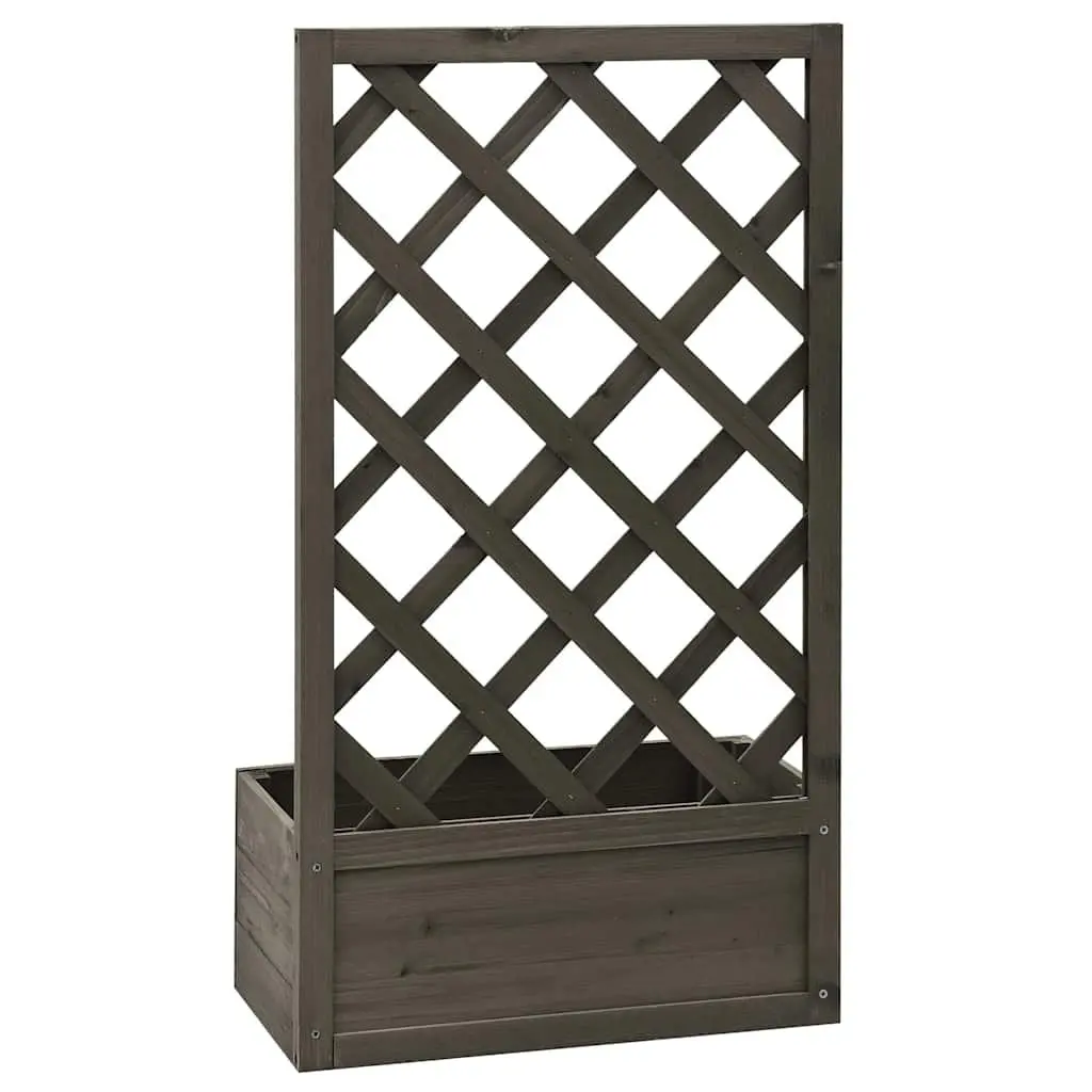 Garden Trellis Planter Grey 50x25x90cm Outdoor Climbing Plants Flower Box