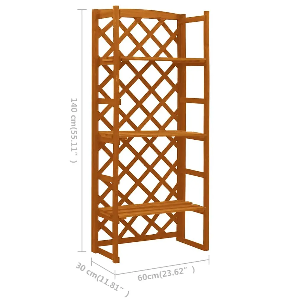 Plant Stand with Trellis for Garden 60x30x140 cm Wooden Shelves