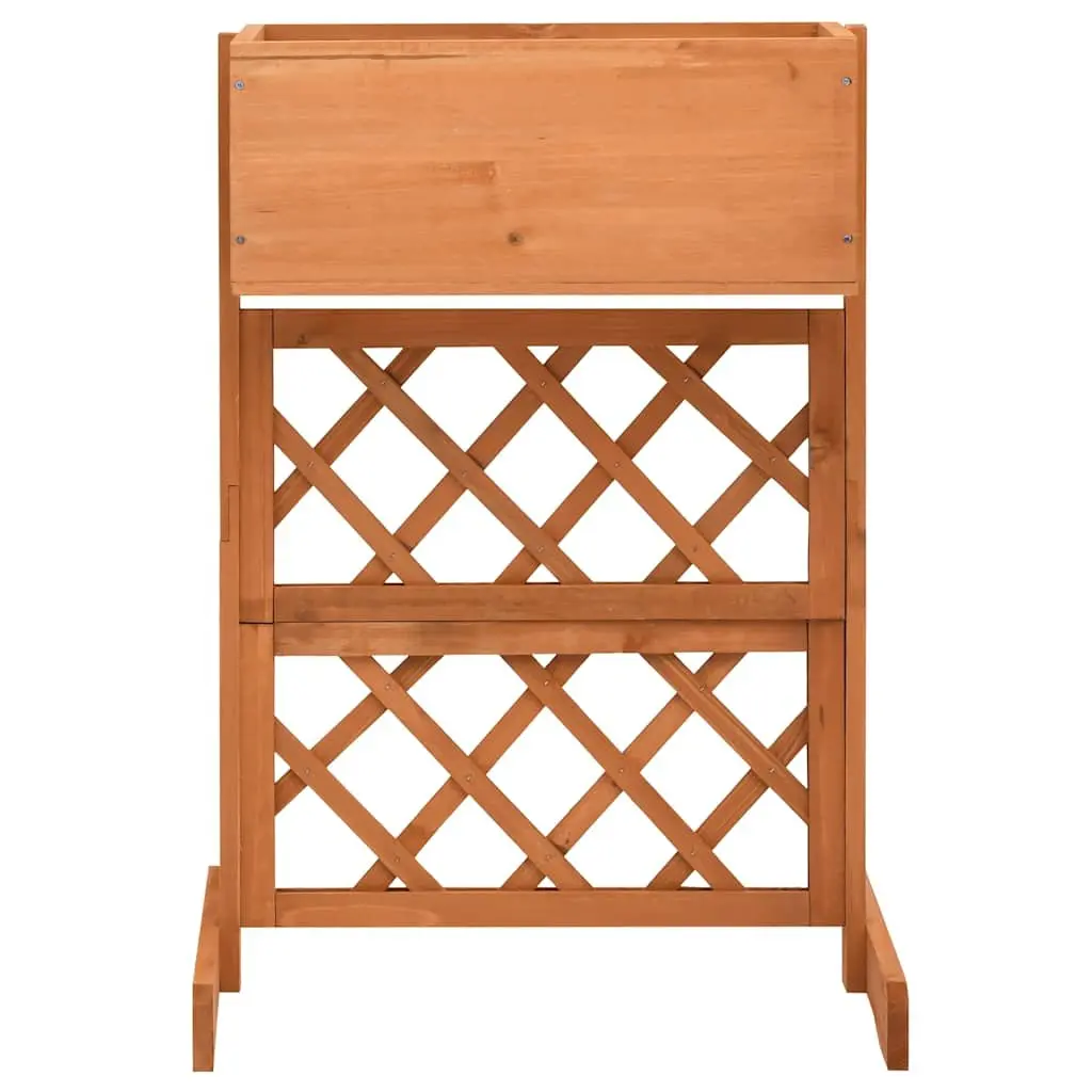 Garden Trellis Planter Outdoor Raised Flower Box Climbing Plant Support Orange 45 x 30 x 74 cm
