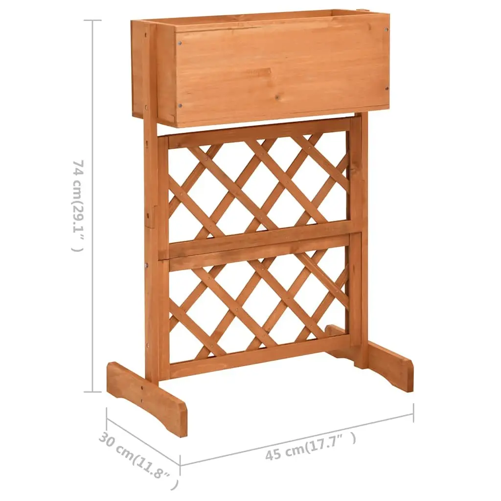 Garden Trellis Planter Outdoor Raised Flower Box Climbing Plant Support Orange 45 x 30 x 74 cm