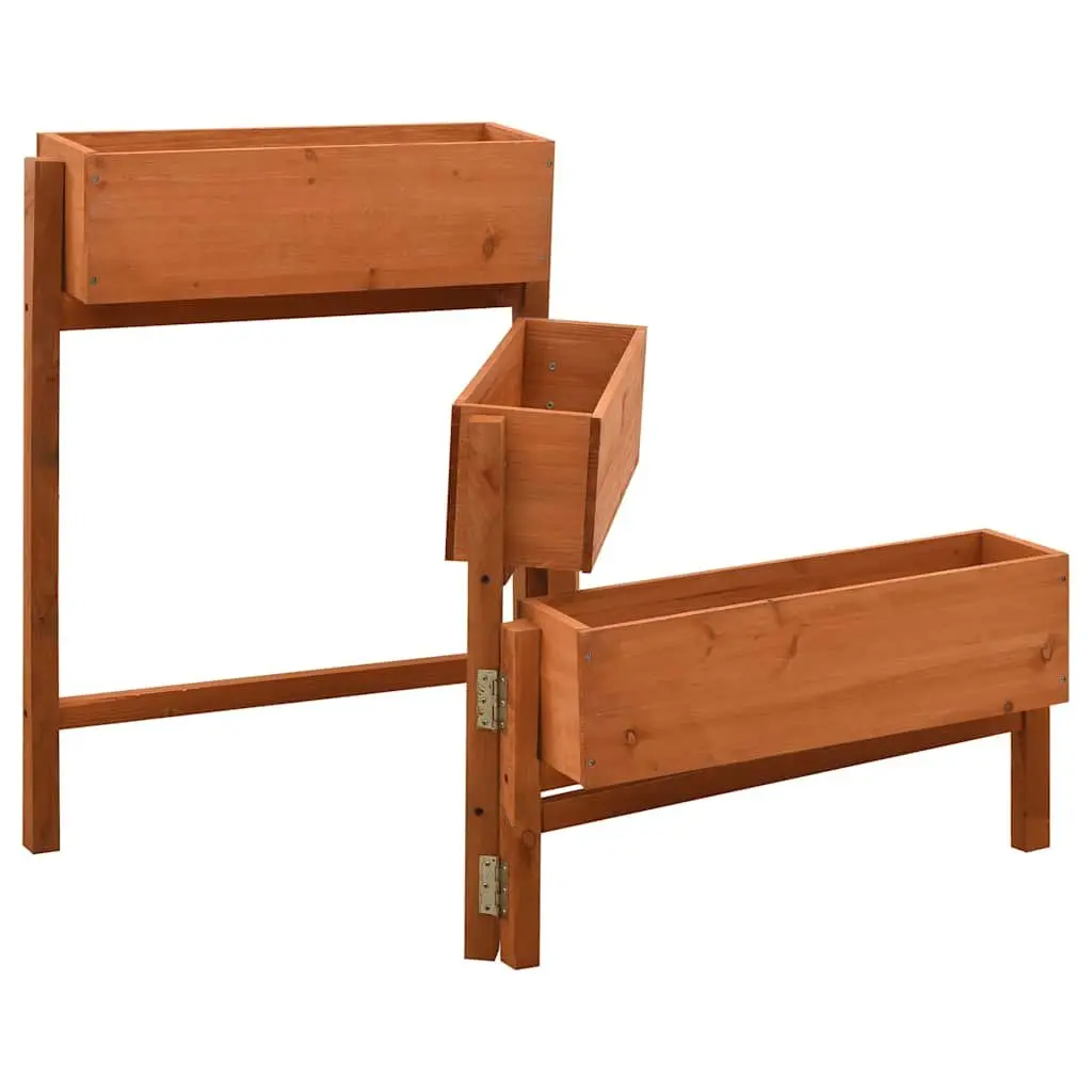 Garden Folding Planter for Outdoor Use 60x14x75cm Solid Firwood Raised Flower Bed Boxes