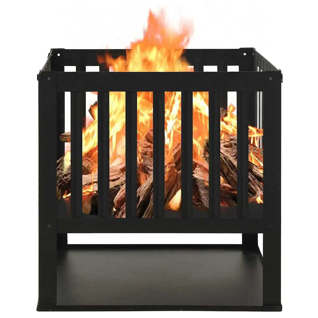 Fire Pit Outdoor Garden Patio 40x40x40cm Black Steel Heater Bowl Fireplace