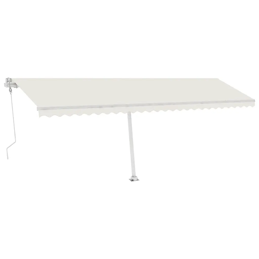 Awning Post Set Outdoor Shade Support White 600x245 cm