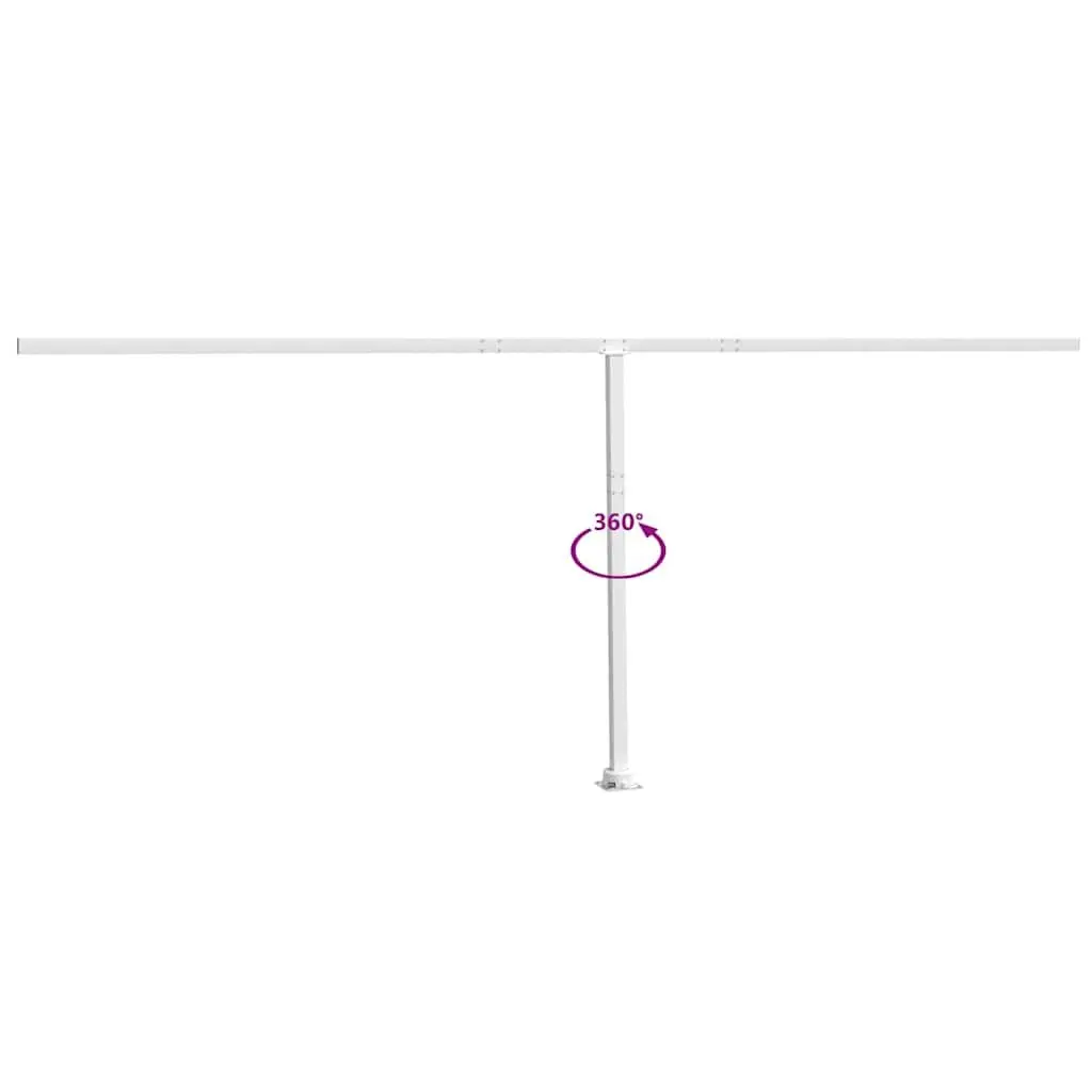 Awning Post Set Outdoor Shade Support White 600x245 cm