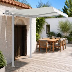 Awning Post Set Specifications: White 300x245 cm Double Posts