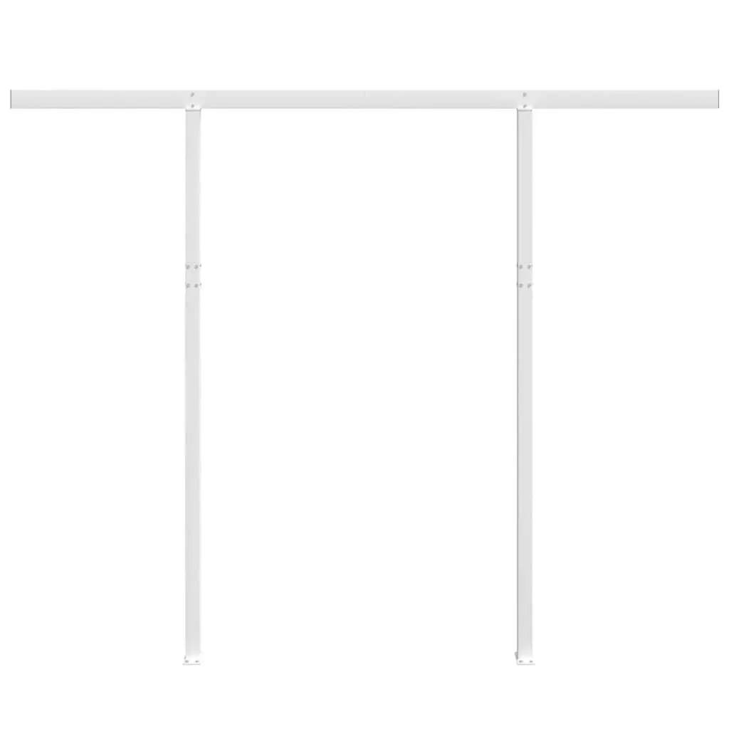Awning Post Set White 300x245 cm Double Posts Outdoor Terrace Balcony Garden