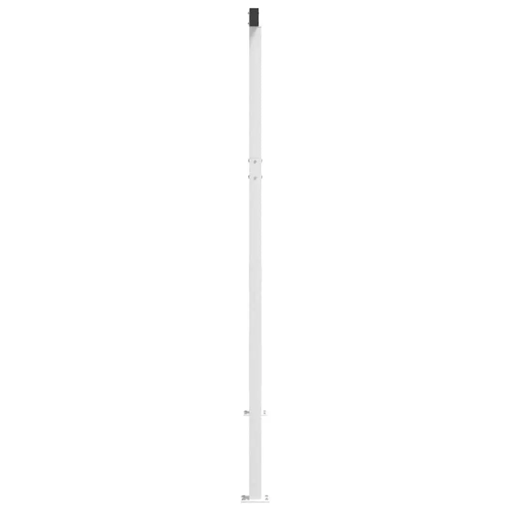 Awning Post Set White 300x245 cm Double Posts Outdoor Terrace Balcony Garden