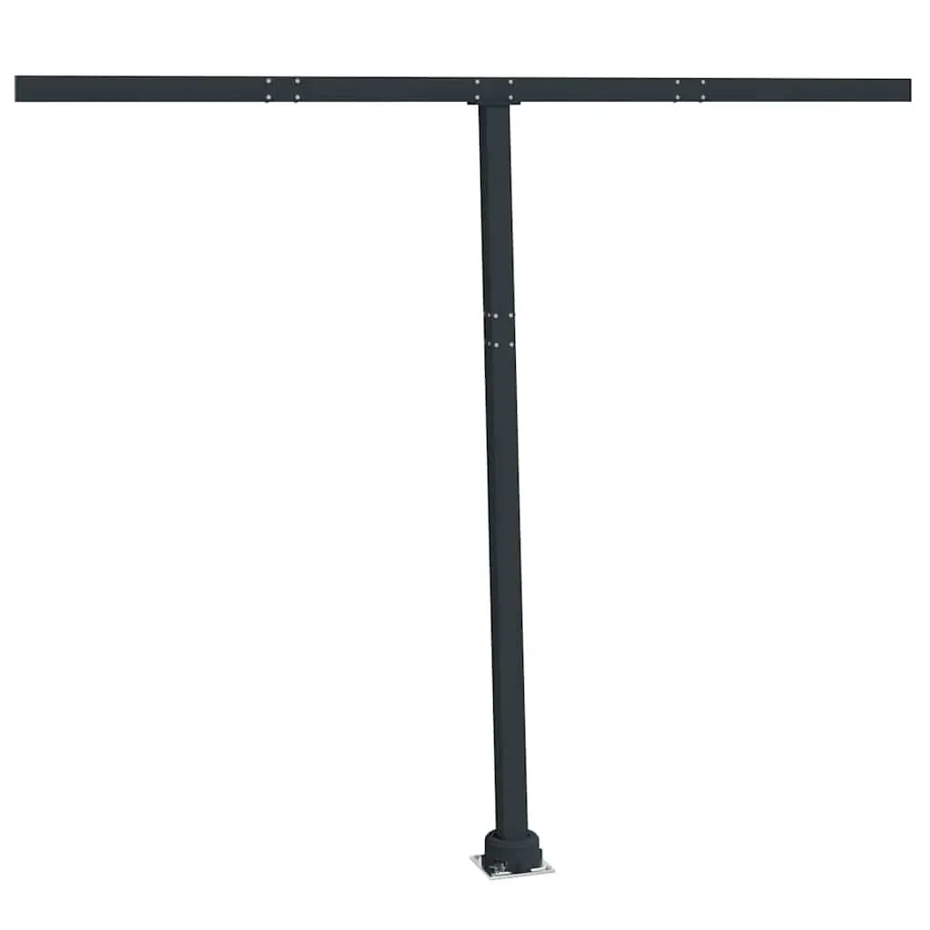 Awning Post Set Anthracite 300x245 cm Outdoor Shade Support Rotary Base