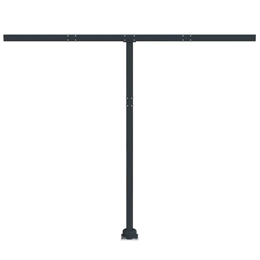 Awning Post Set Anthracite 300x245 cm Outdoor Shade Support Rotary Base