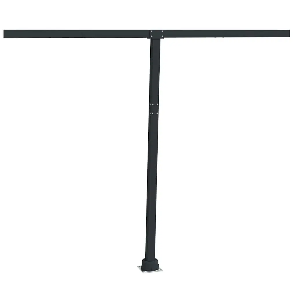 Awning Post Set Anthracite 300x245 cm Outdoor Shade Support Rotary Base
