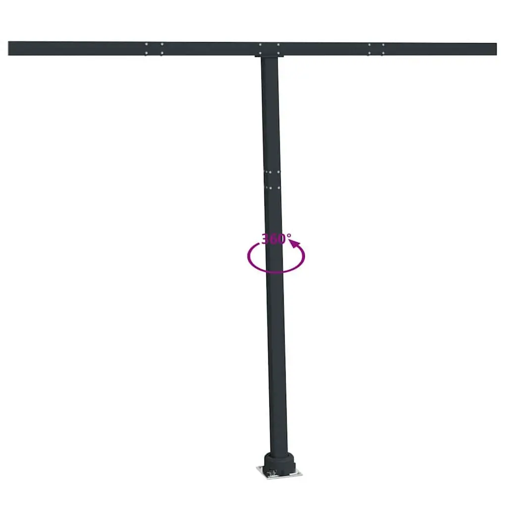 Awning Post Set Anthracite 300x245 cm Outdoor Shade Support Rotary Base