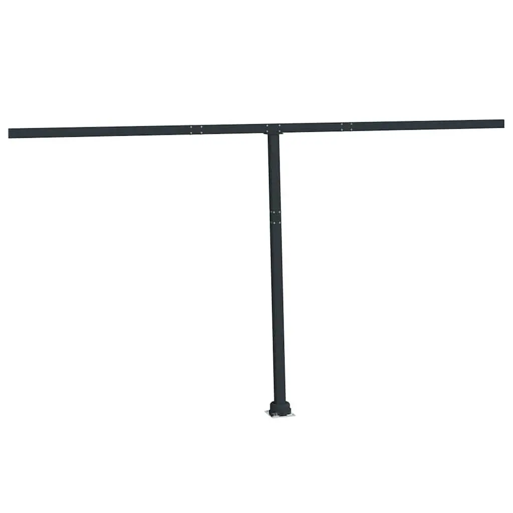 Awning Post Set Anthracite 450x245 cm Rotary Base Outdoor Shade Support