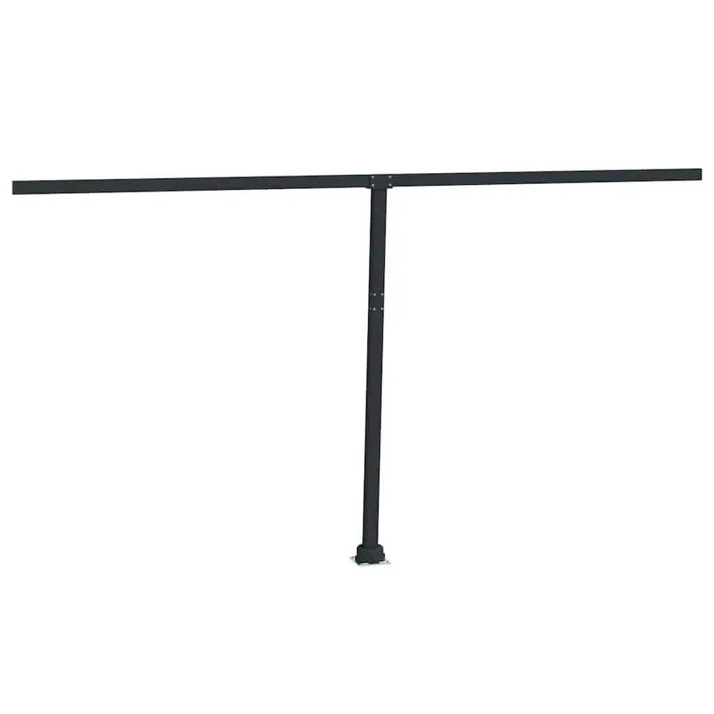 Awning Post Set Anthracite 450x245 cm Rotary Base Outdoor Shade Support
