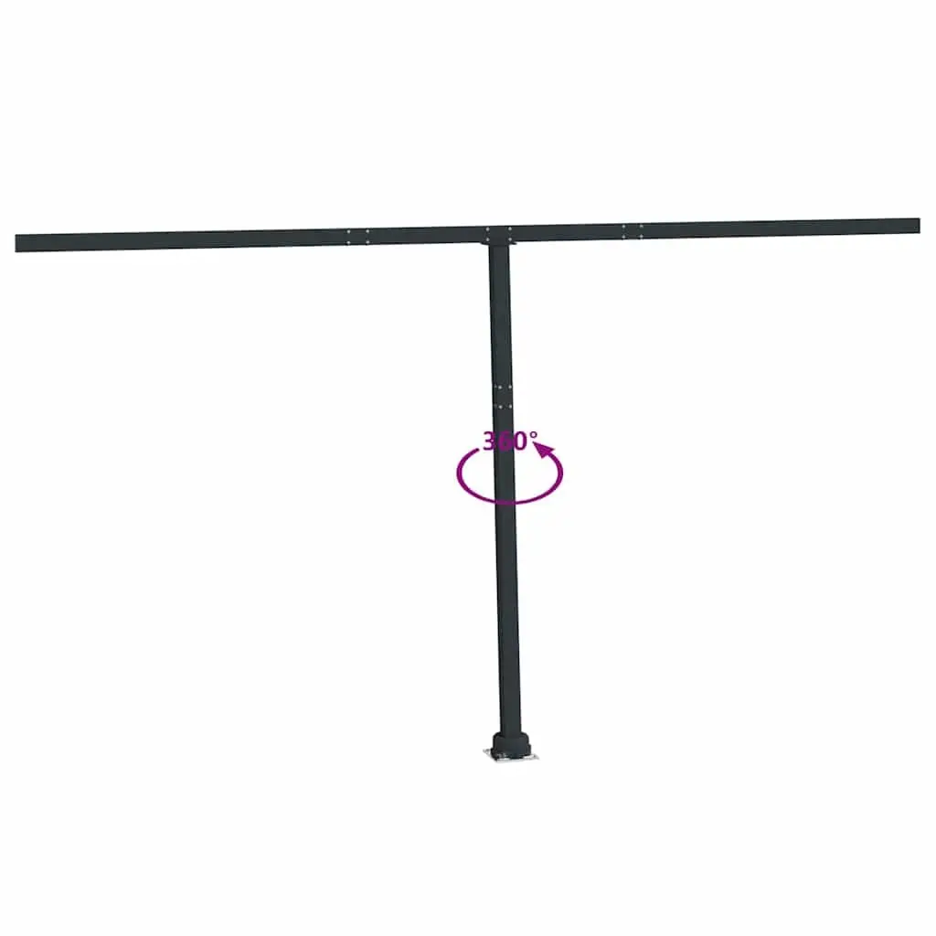 Awning Post Set Anthracite 450x245 cm Rotary Base Outdoor Shade Support