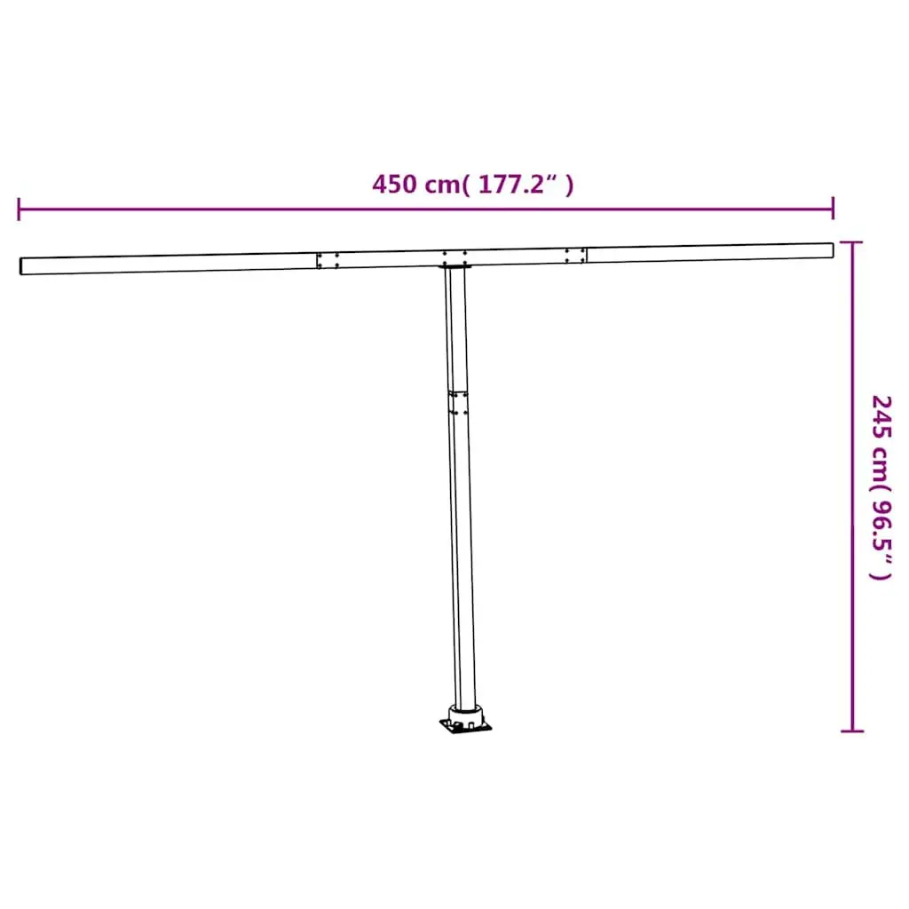 Awning Post Set Anthracite 450x245 cm Rotary Base Outdoor Shade Support