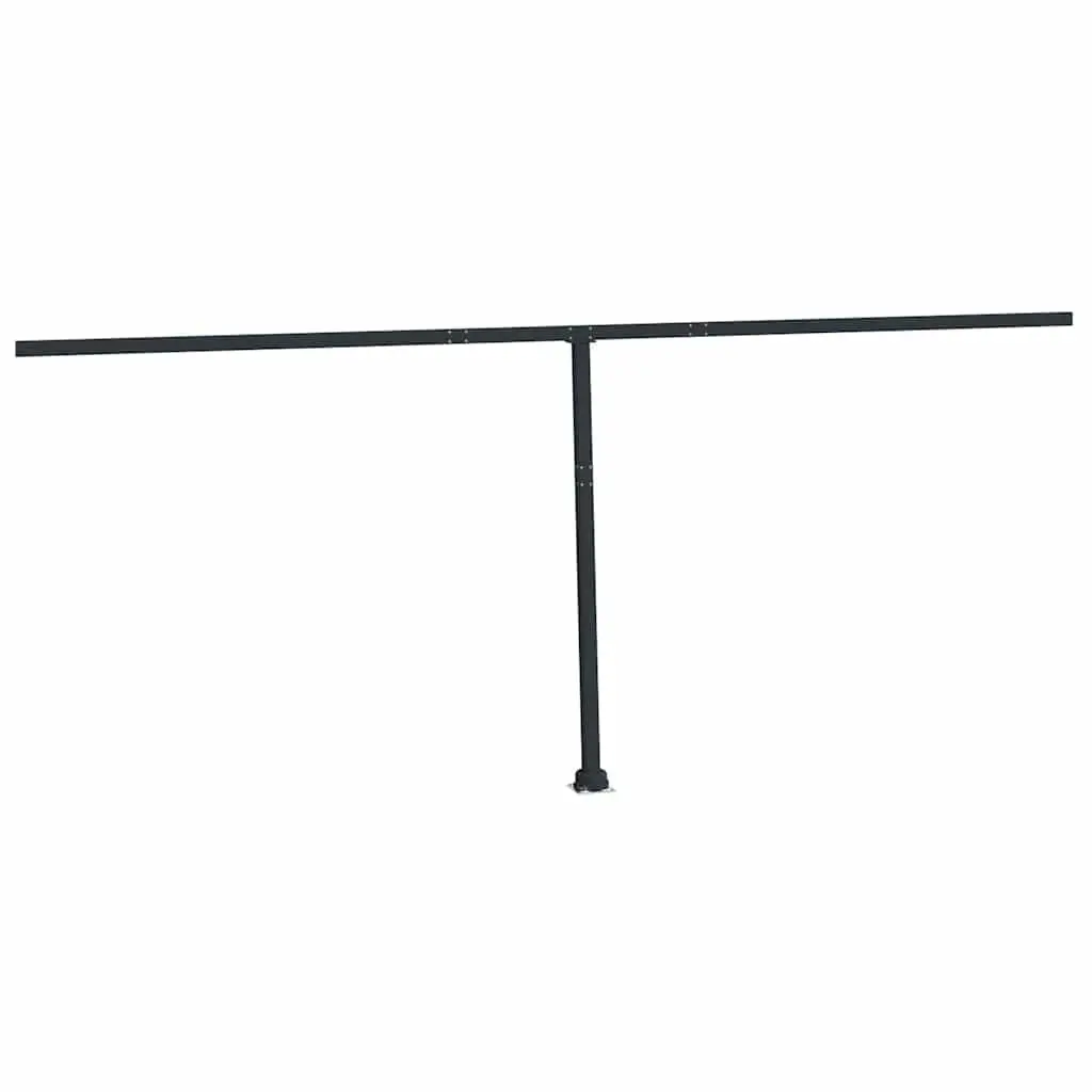 Outdoor Shade Support Post Set 600x245cm Iron Rotary Base Anthracite Garden