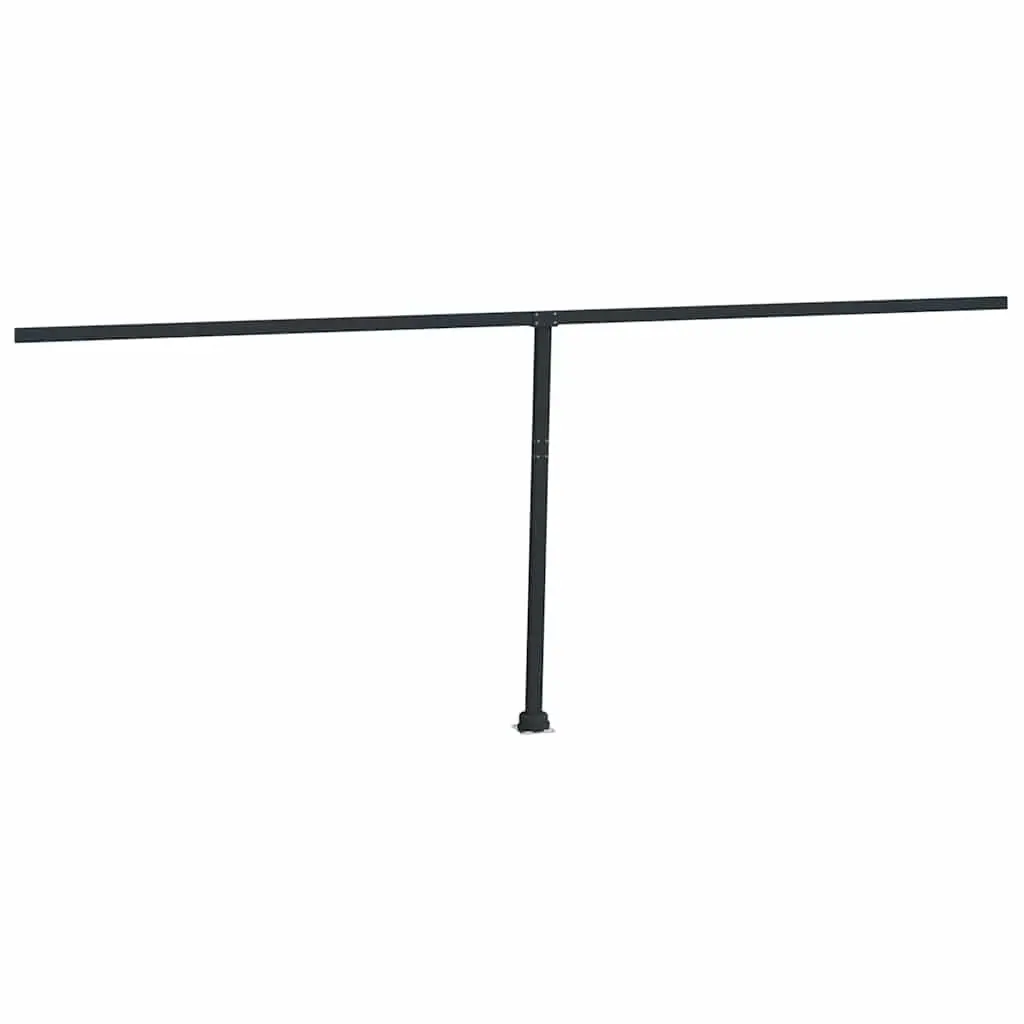 Outdoor Shade Support Post Set 600x245cm Iron Rotary Base Anthracite Garden