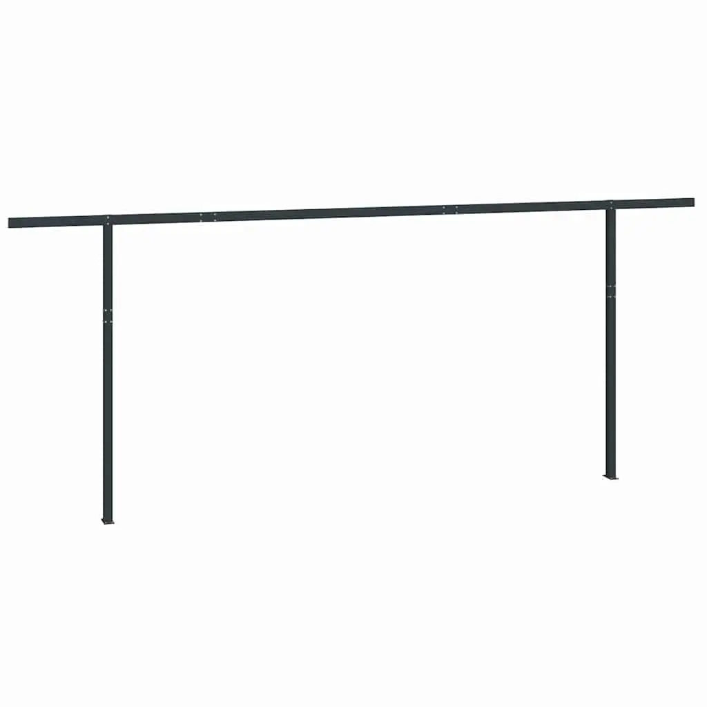 Awning Post Set Anthracite 600x245cm Double Posts Outdoor Terrace Shade Support