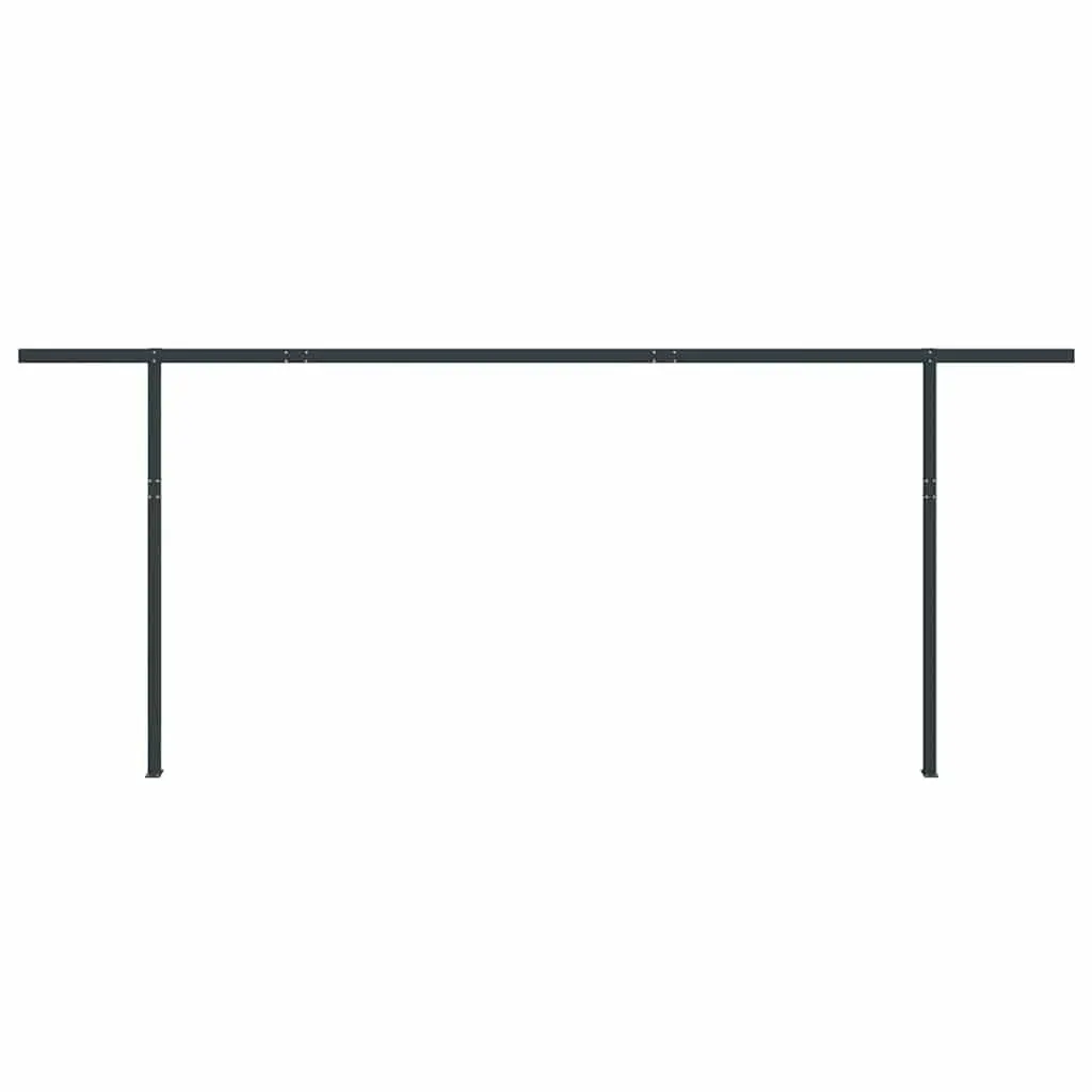 Awning Post Set Anthracite 600x245cm Double Posts Outdoor Terrace Shade Support