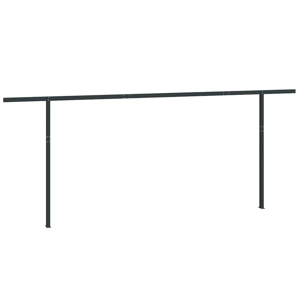 Awning Post Set Anthracite 600x245cm Double Posts Outdoor Terrace Shade Support