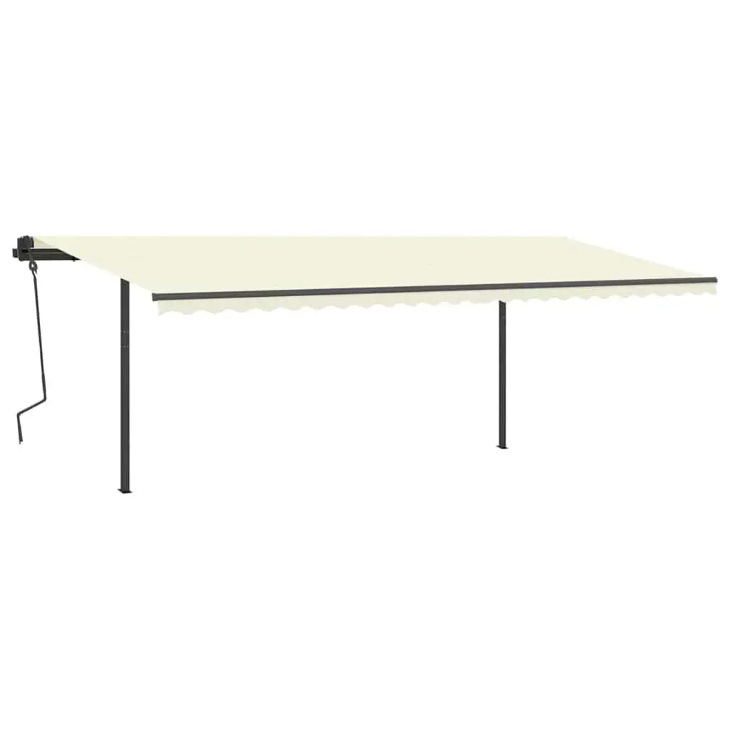 Awning Post Set Anthracite 600x245cm Double Posts Outdoor Terrace Shade Support