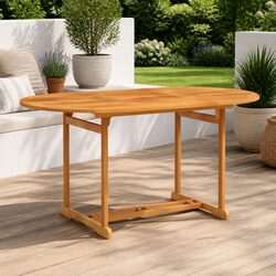 Garden Table Specs: 150x90x75cm Solid Teak Wood