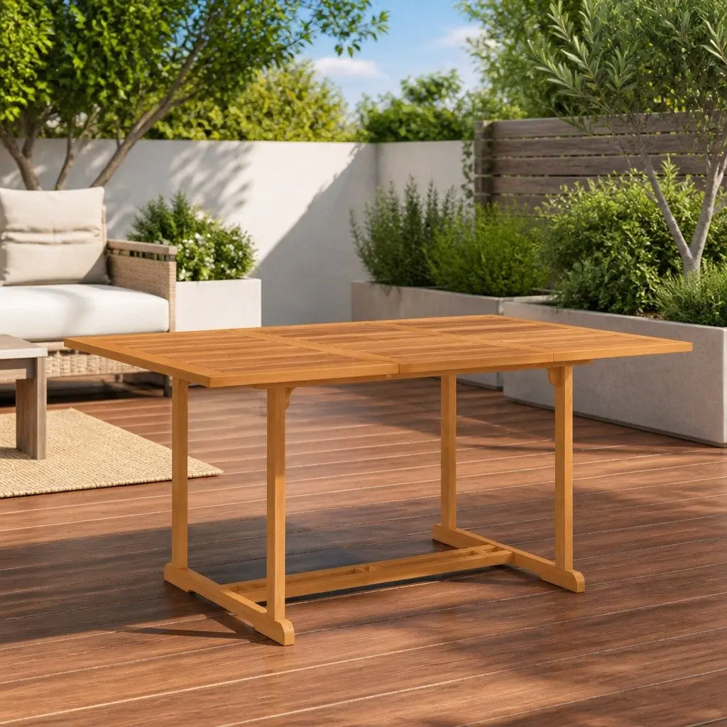Garden Dining Table Outdoor 150x90x75 cm Teak Wood