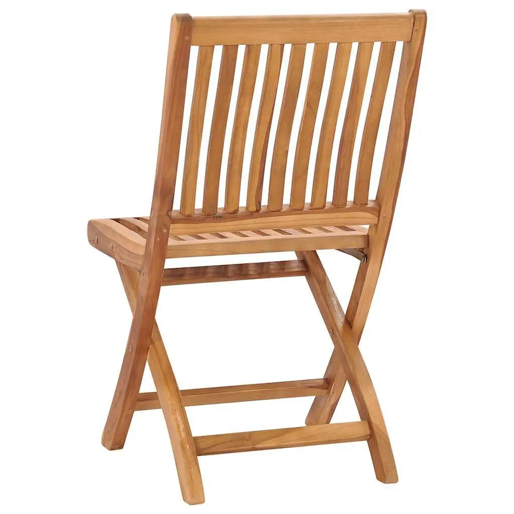 Folding Garden Chairs Set for Outdoor Use 2 Piece Brown Wooden