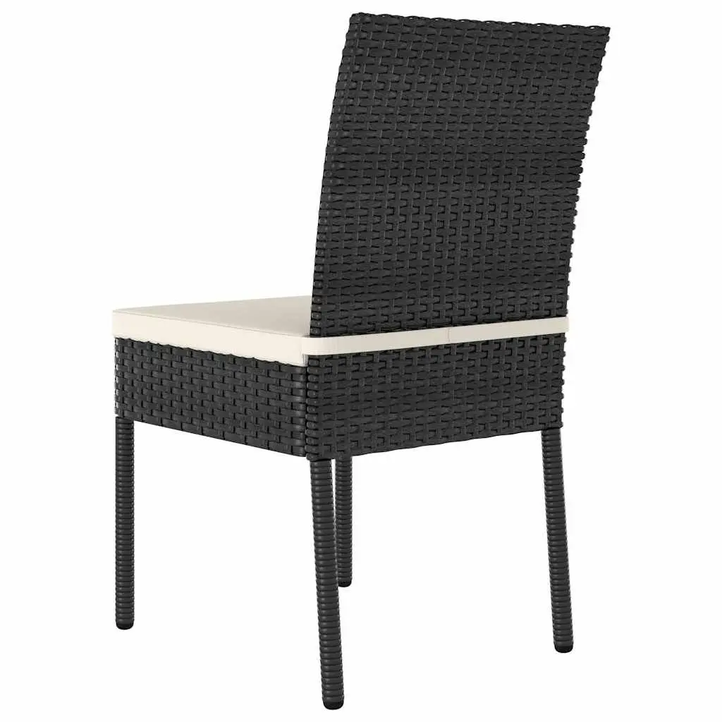 Outdoor Dining Chairs Set 2 pcs Poly Rattan Weather-Resistant Garden Seating