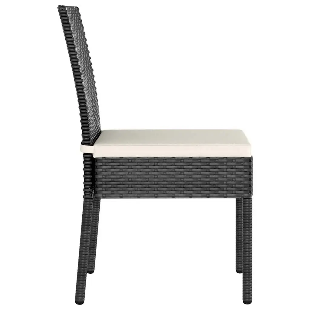 Outdoor Dining Chairs Set 2 pcs Poly Rattan Weather-Resistant Garden Seating