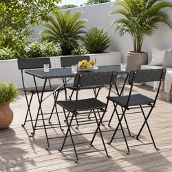 Folding Bistro Chairs: Black Set of 4 for Your Garden